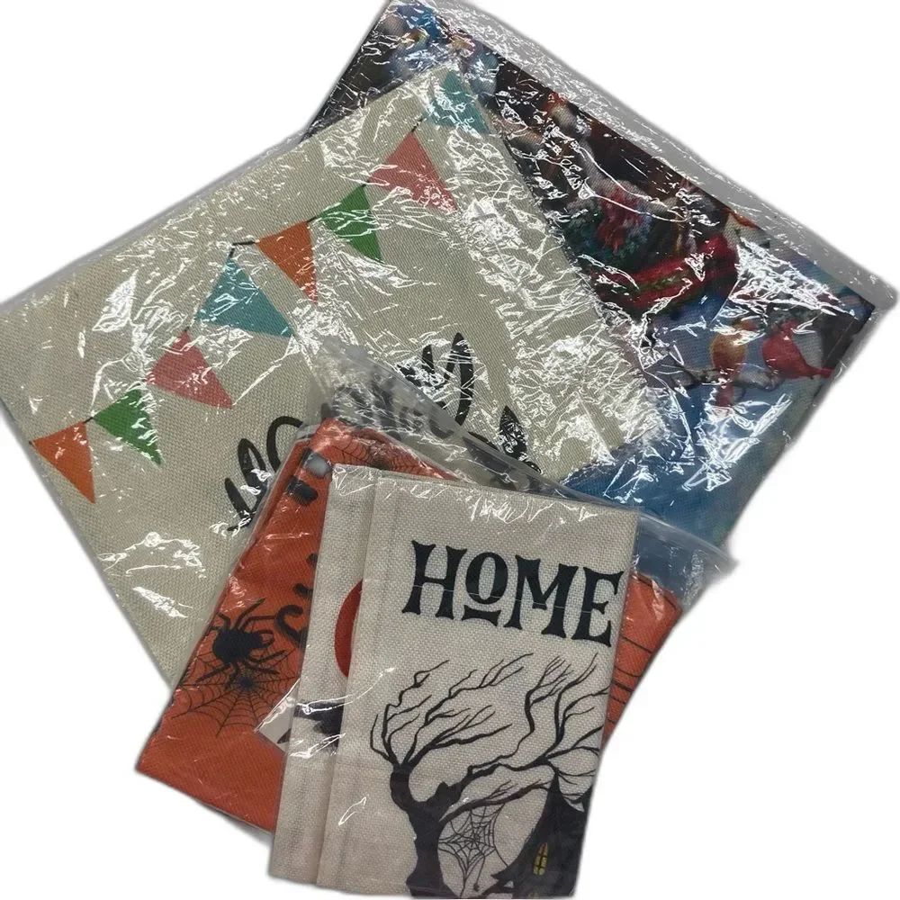 Lot of  7 Holiday Decorations Flags Pillow Covers Easter Christmas Halloween NWT